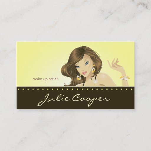Customizable Tanning Business Card Yellow Woman
