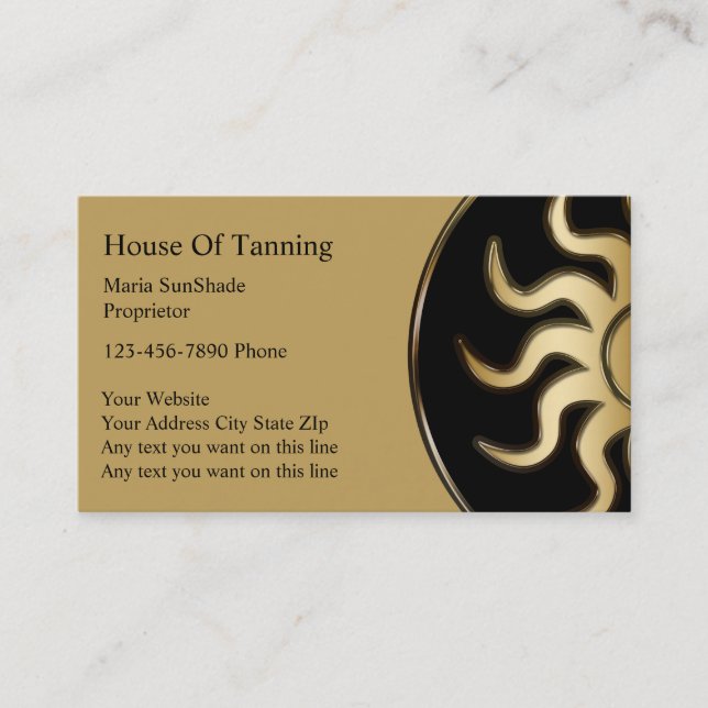 Tanning Business Cards (Front)
