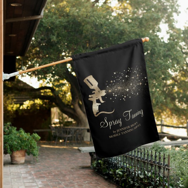 Tanning Business Spray Bronze House Flag (In SItu)