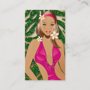 Tanning Evergreen Sparkle Zebra Green Gold Business Card