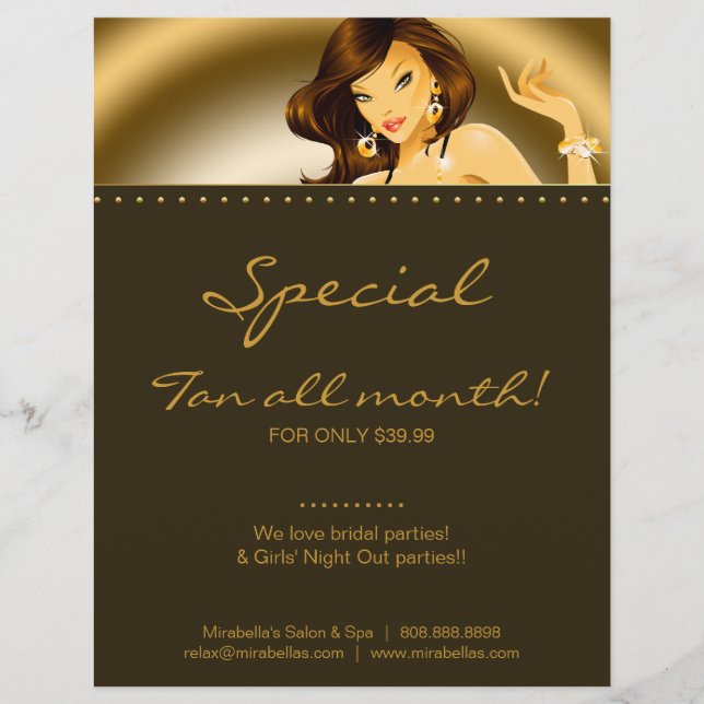 Tanning Flyer Super Gold Jewelry Woman (Front)