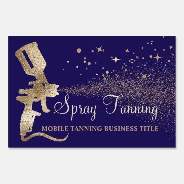 Tanning Mobile Tan Paint navy Sign (Front)