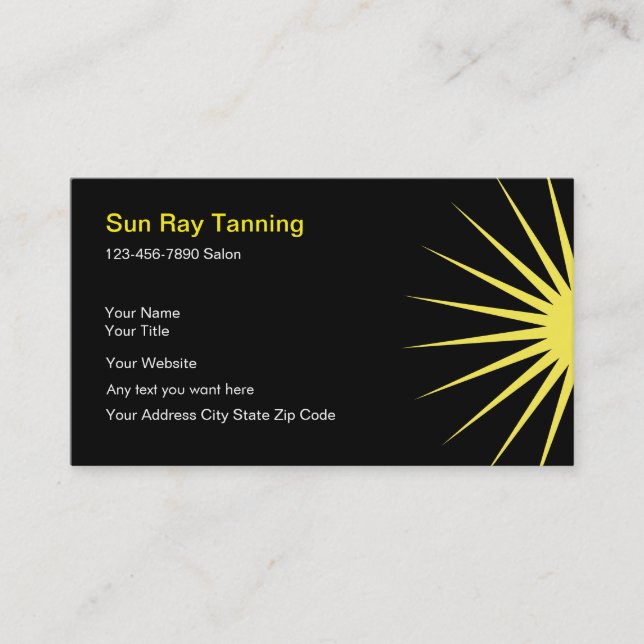 Tanning Salon Business Cards (Front)