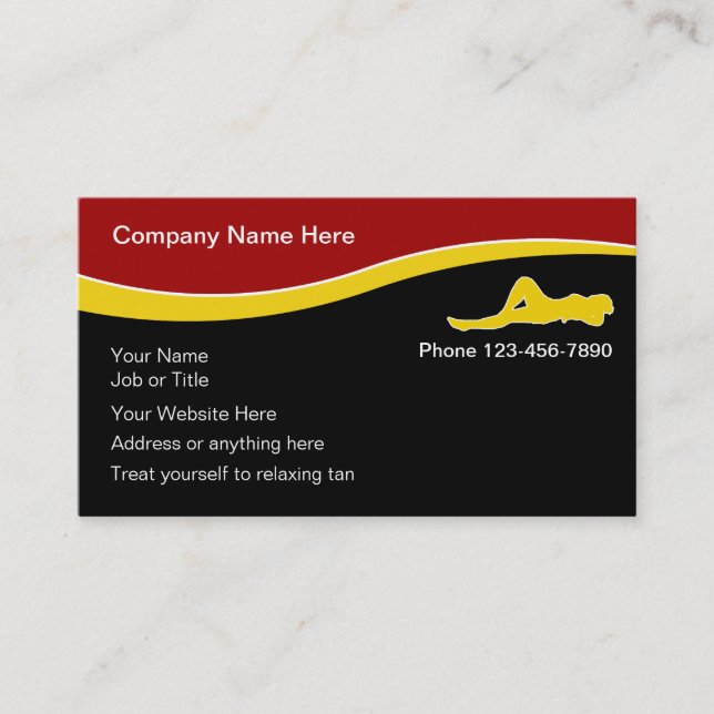 Tanning Salon Business Cards (Front)