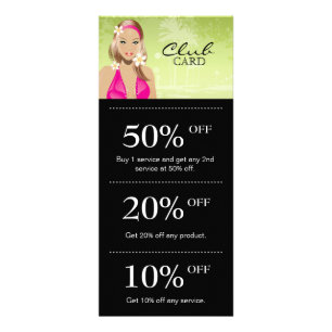 Tanning Salon Marketing Card Loyalty Green
