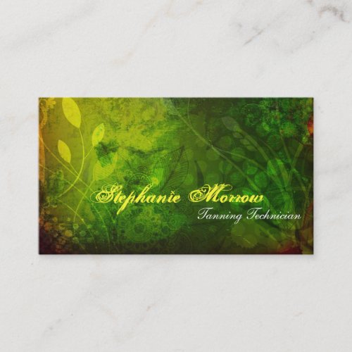 Tanning Salon Spa Business Card Stylish Grunge