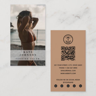 Tanning Salon Spray Tan Beauty Photo QR Code Logo Business Card