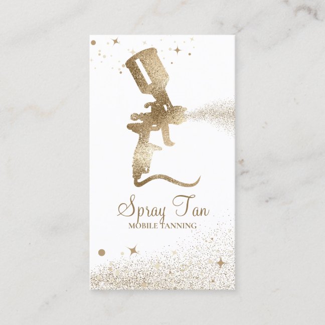 Tanning Spray Sparkle Gold Business Card