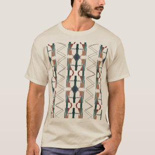 Tannish Pink Slate Blue Gray Southwest Design T-Sh T-Shirt
