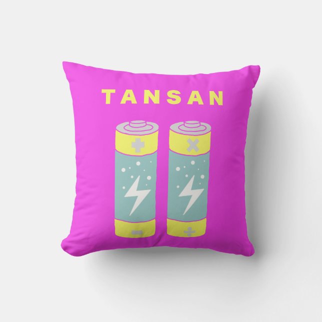 TANSAN Batteries Throw Pillow (Front)