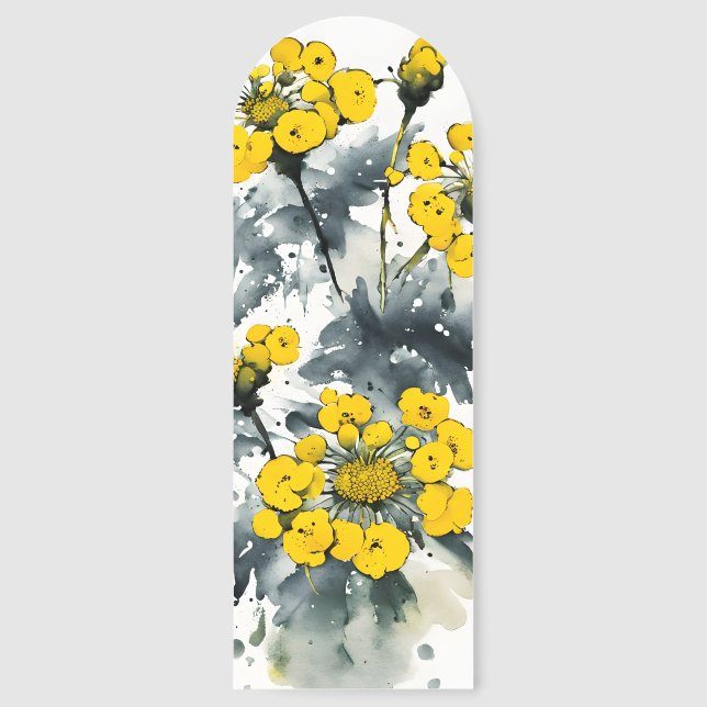 Tansy - Watercolor flowers Bookmarks (Front)