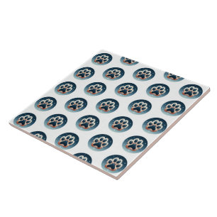 tantalizing colored canine paw print  ceramic tile