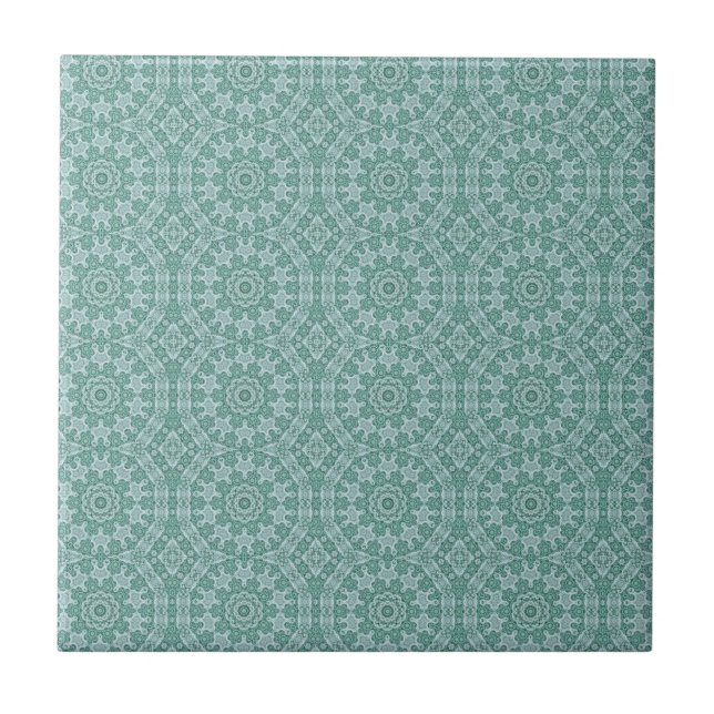 Tantalizing in teal ceramic tile (Front)