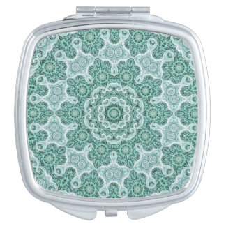 Tantalizing in teal compact mirror