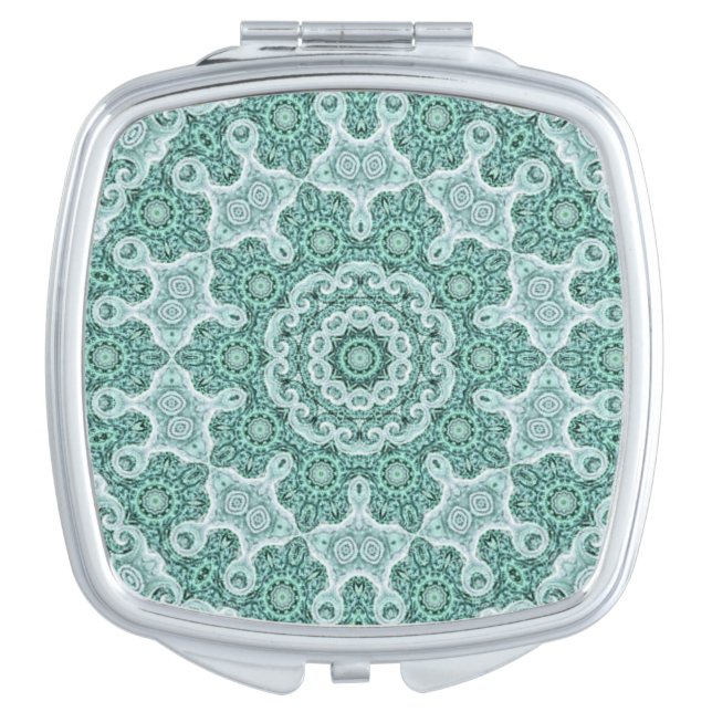 Tantalizing in teal compact mirror (Front)