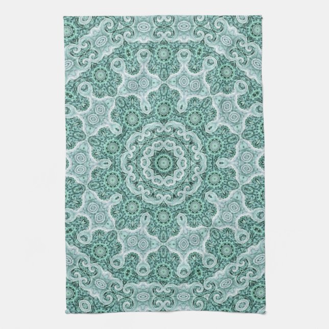 tantalizing in teal kitchen towel (Vertical)