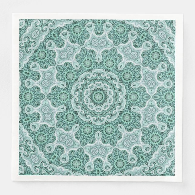 Tantalizing in teal paper dinner napkins (Front)