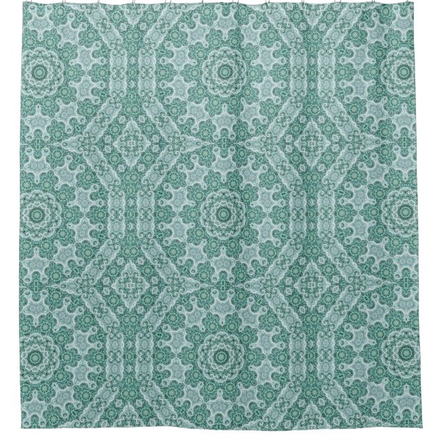 Tantalizing in teal shower curtain (Front)