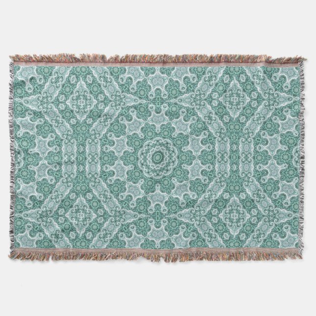 Tantalizing in teal throw blanket (Front)