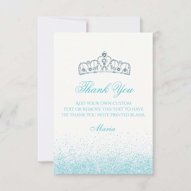 Tantalizing Teal Sparkle Thank You Cards (Front)