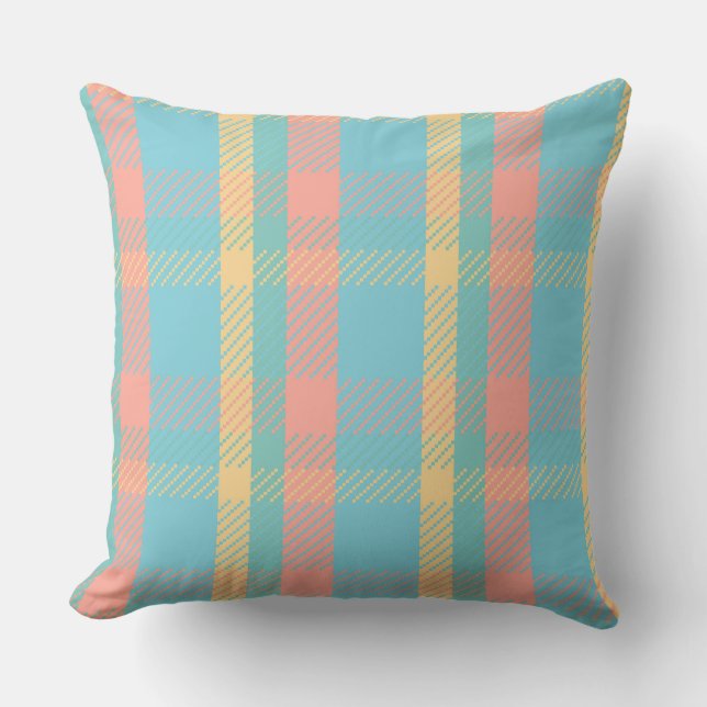 Tantric Plaid GWD Throw Pillow (Front)