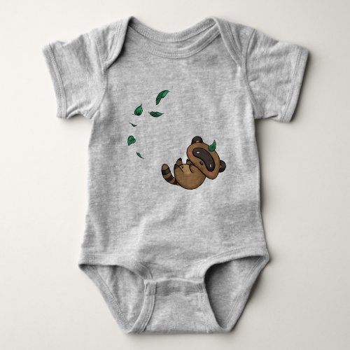 Tanuki and Leaves Baby Bodysuit