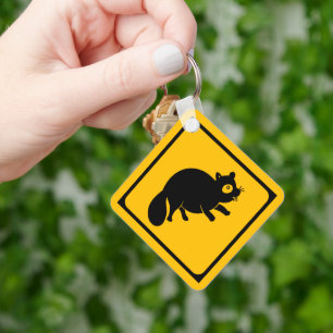 Tanuki Crossing! Japanese Road Sign Keychain