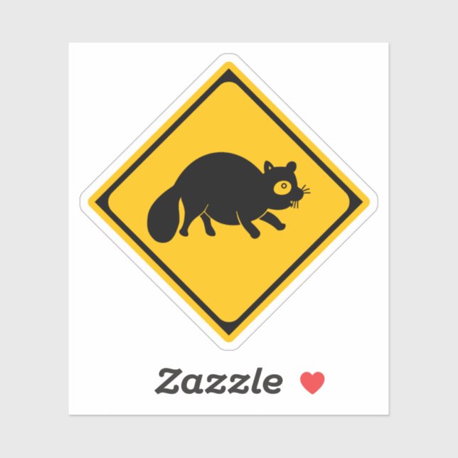 Tanuki Crossing! Japanese Road Sign Sticker (Sheet)