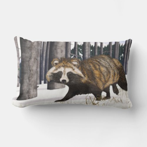 Tanuki _ Raccoon Dog Lumbar Pillow