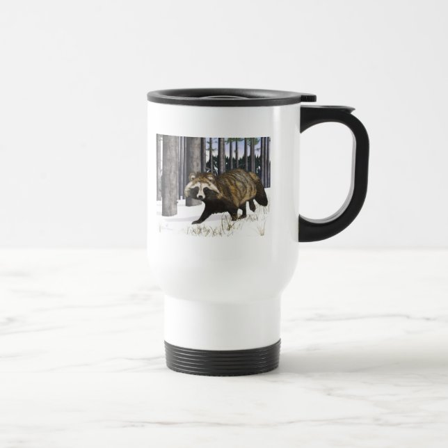 Tanuki - Raccoon Dog Travel Mug (Right)