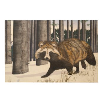 Tanuki - Raccoon Dog Wood Wall Decor by Bluestar48 at Zazzle