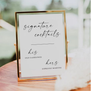 TANYA Simple signature drinks sign for weddings
