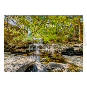 Tanyard Creek Waterfall In Fall Thank You Card