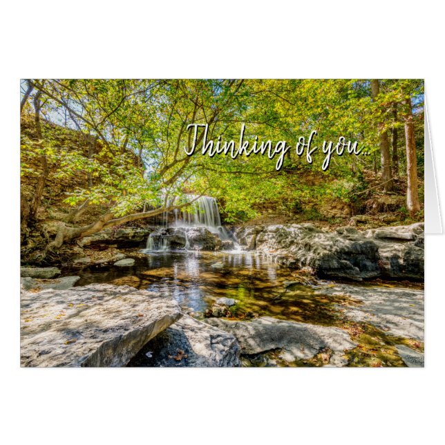 Tanyard Creek Waterfall In Fall Thinking of You Cards (Front Horizontal)