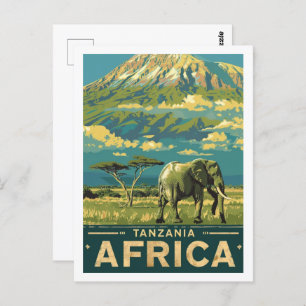 Tanzania Africa Vintage Famous Travel Place Postcard