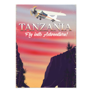 Tanzania African flight poster