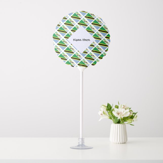 Tanzania and Tanzanian Flag Tiled Personalized  Balloon (In SItu)