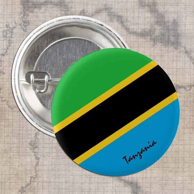 Tanzania button, patriotic Tanzanian Flag fashion Button (Creator Uploaded)
