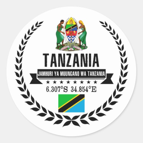 Tanzania Classic Round Sticker