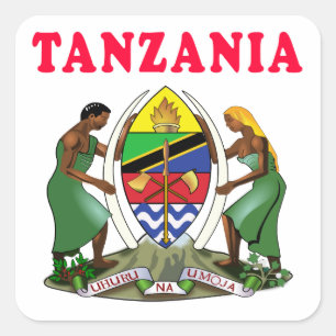 Tanzania Coat Of Arms Designs Square Sticker