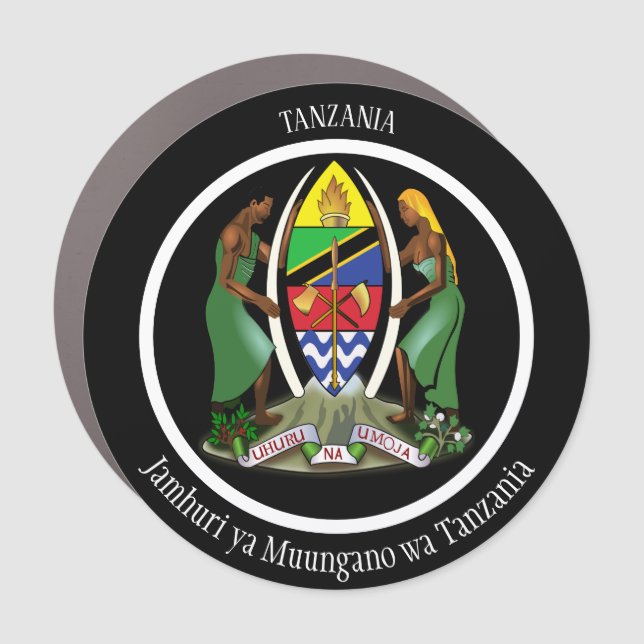 Tanzania Coat of Arms Patriotic Car Magnet (Front)