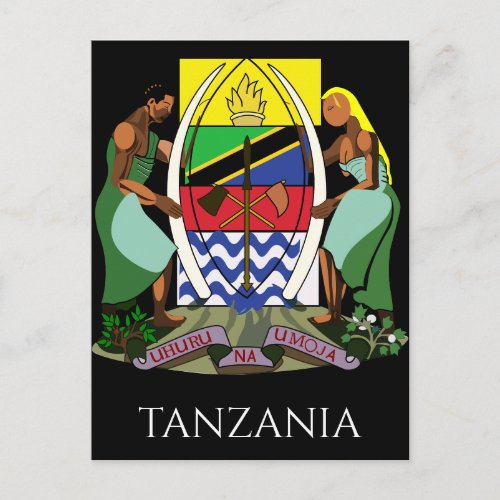 tanzania emblem postcard