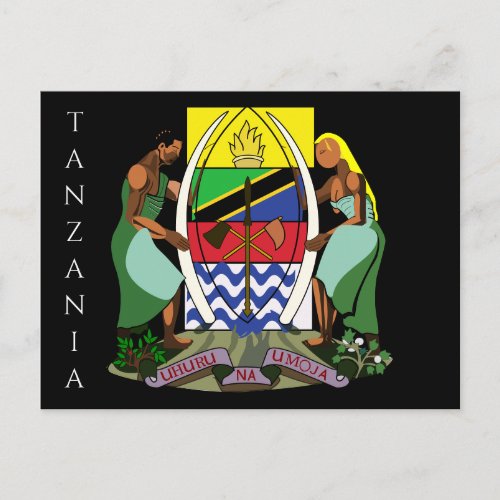 tanzania emblem postcard