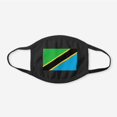 Tanzania Flag Black Cotton Face Mask