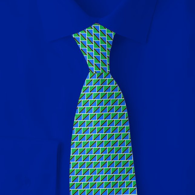 Tanzania Flag Brick Pattern Neck Tie (Creator Uploaded)