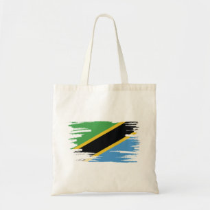 Tanzania Flag Brush Art Tote Bag