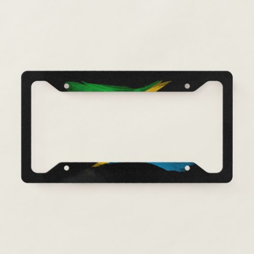 Tanzania flag brush stroke national flag license plate frame