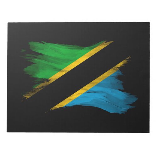 Tanzania flag brush stroke national flag notepad