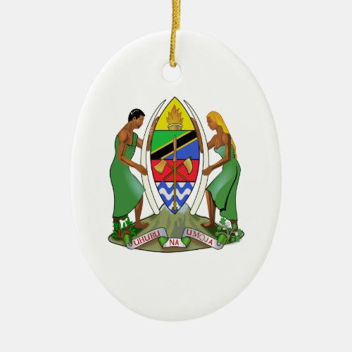 Tanzania Flag Ceramic Ornament