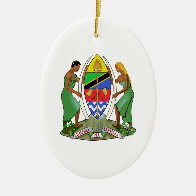 Tanzania Flag Ceramic Ornament (Front)